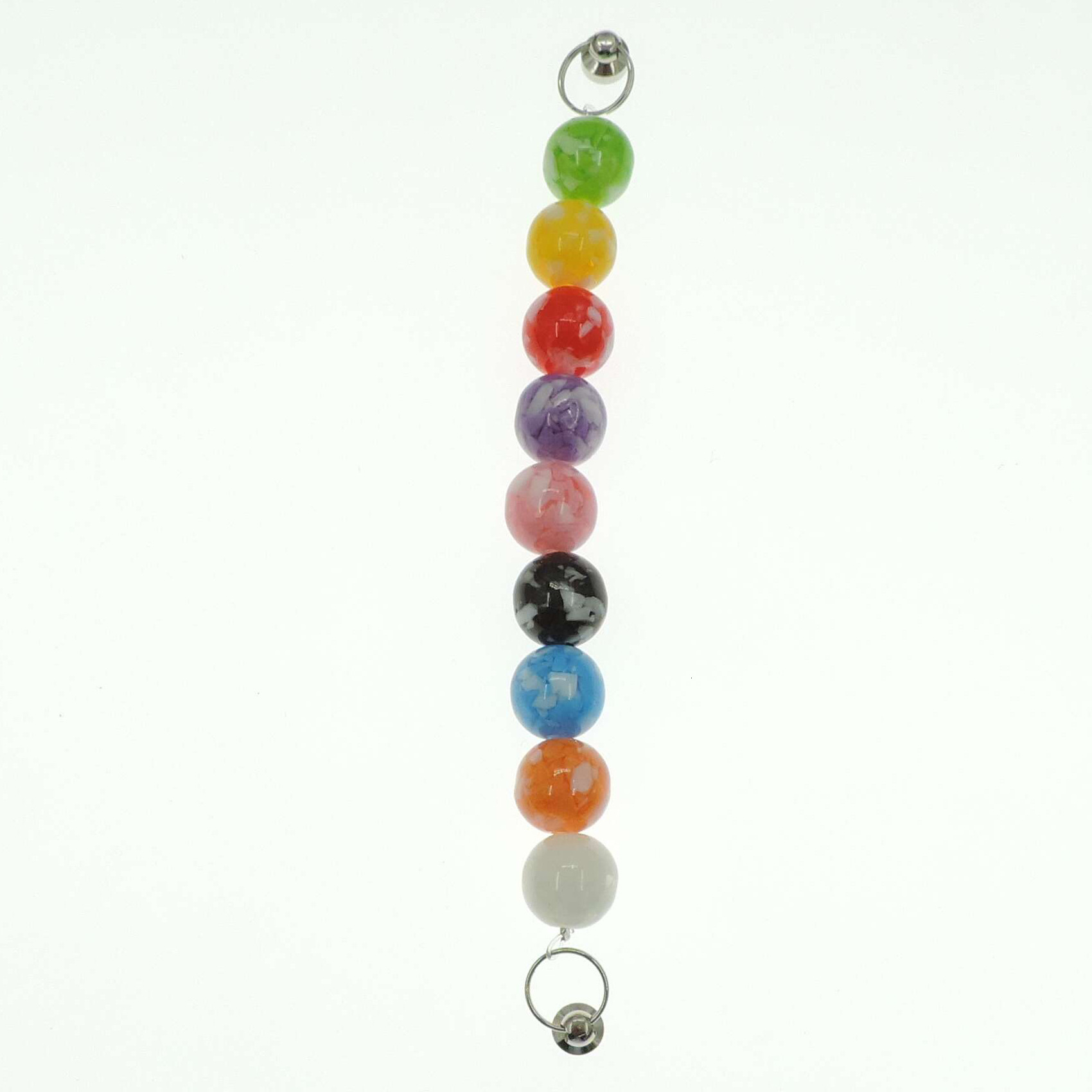 Creative new acrylic colored bracelet DIY phone case accessory colorful round bead handheld chain