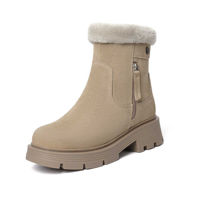 CMM Winter Womens Shoes Thick Velvet Boots Autumn and Winter Snow Boots Short Tube Wool Anti Slip Womens Northeast Cotton Shoes