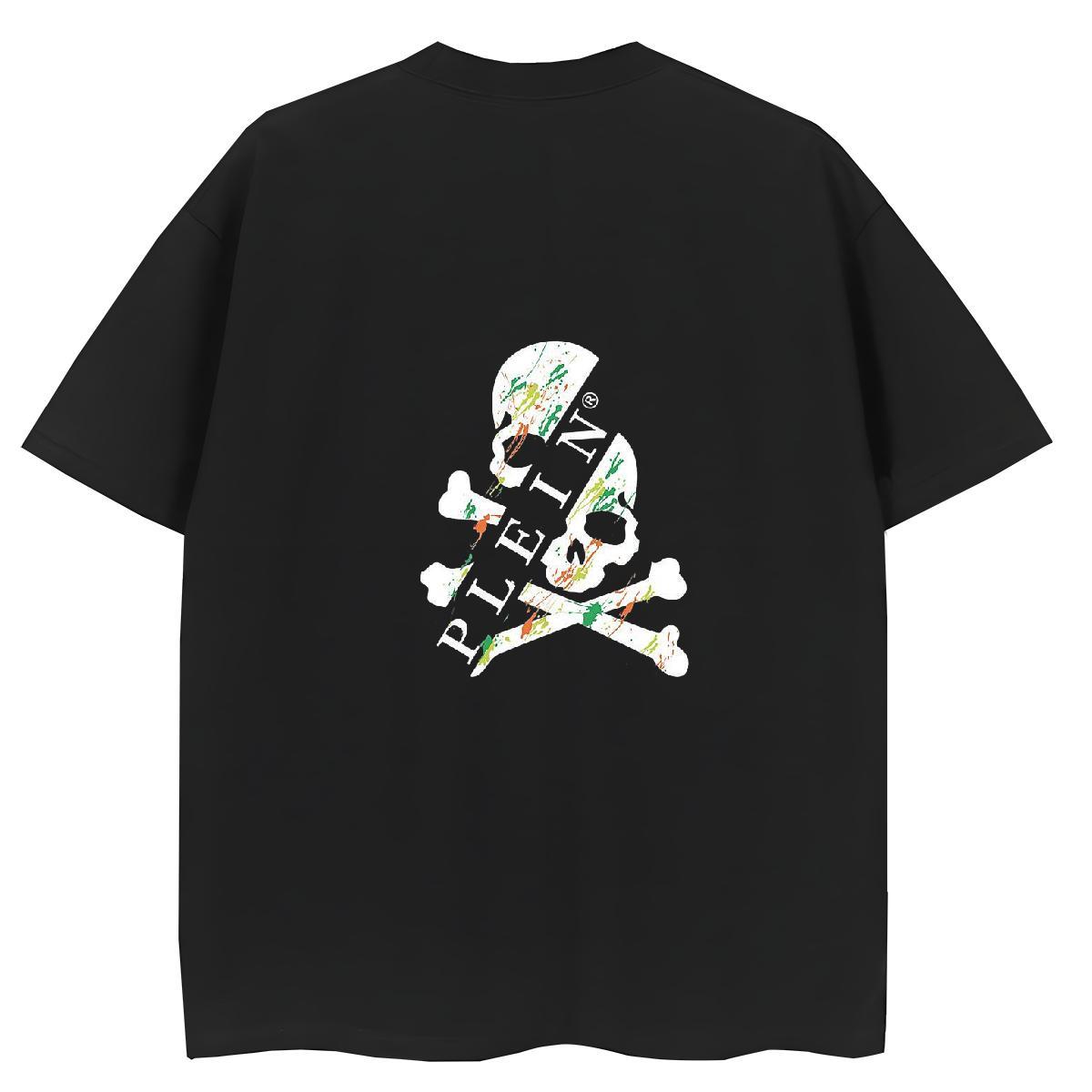 TOP Quality Woman T Shirts 230g 100% Cotton Breathable Crew Neck Sports Casual skull Tshirt for Man Woman High quality DIY Printed Top Tees