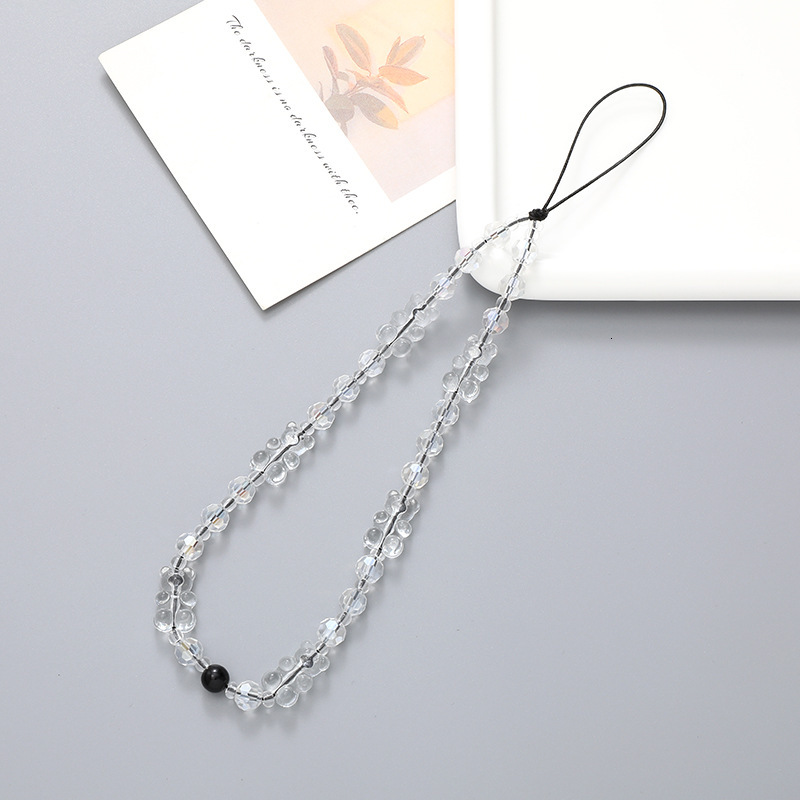 New Acrylic Bear Chain Case Pendant Beaded Phone Rope Anti Drop Hand Strap for Women