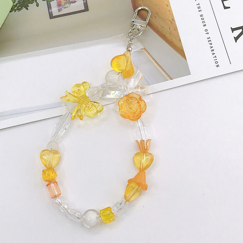 Yilian's new acrylic mixed color pendant DIY phone case handmade bead earphone bag hanging accessories for women