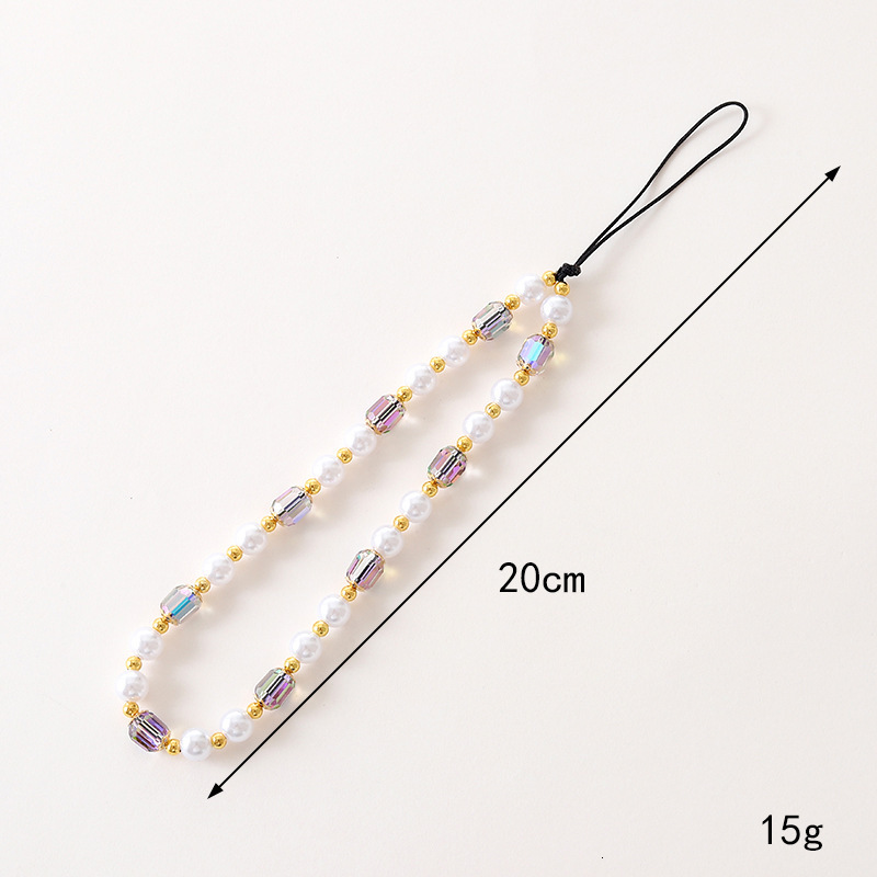 Creative new pearl crystal bead chain with light luxury and high-end feel, mobile phone rope, CCD camera hanging accessory pendant