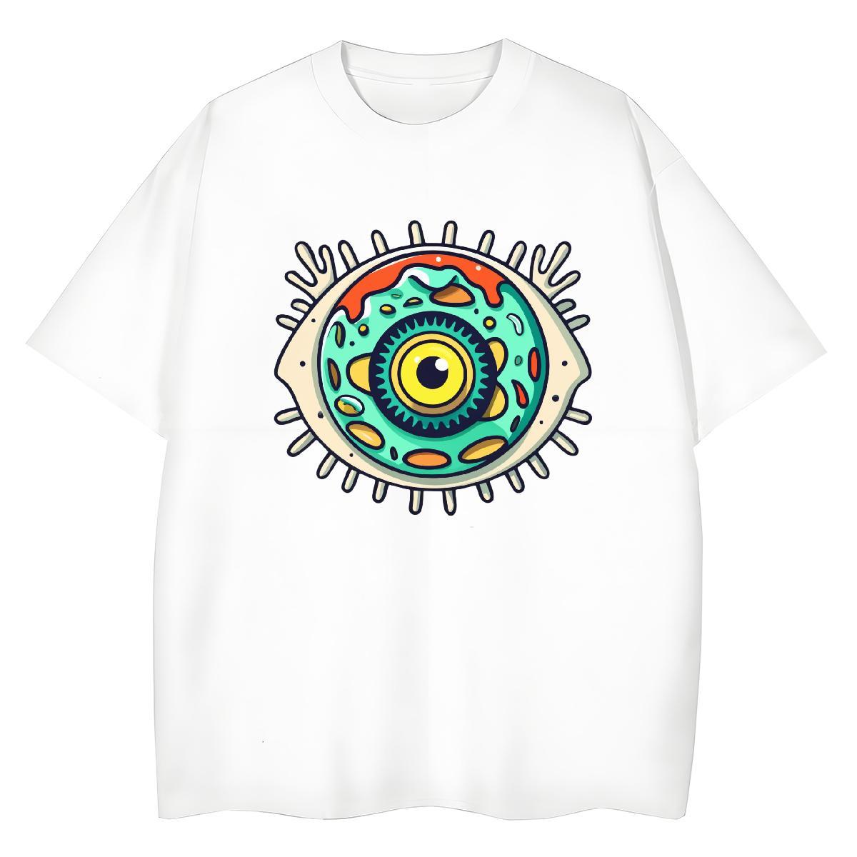 Custom T shirt 230g 100% Cotton Breathable High Street Hip Hop skull Unisex Tshirts Wholesale Cartoon Print Tees
