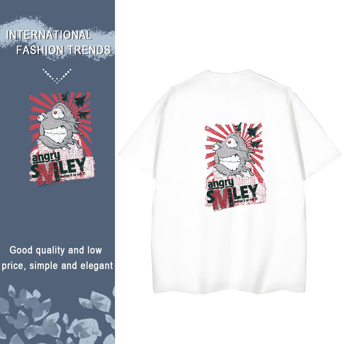 Fashion New T Shirt For Woman 230g Pure Cotton Crew Neck Daily Wear skull Unisex Tshirts Loose Customized Print Tees Shirts