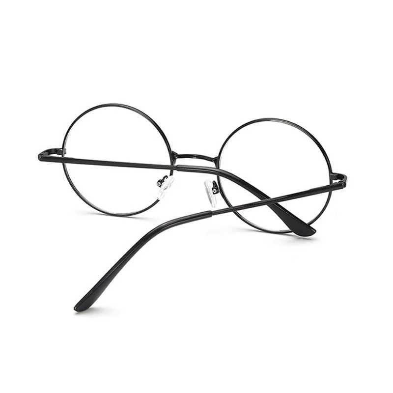 Literary Vintage Round Frame Myopia Glasses Diopter-1.0-1.5-2.0-2.5 3.0 3.5 4.0 Neutral Anti Radiation Low Beam Glasses W240906