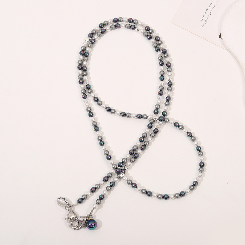 New Baroque pearl mobile phone lanyard, natural stone bead crossbody chain, can carry high-end bags, replacement chain for women