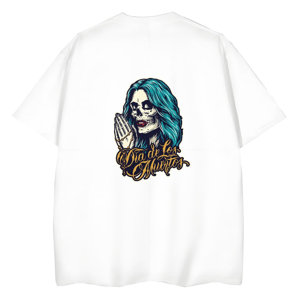 2024 Women T Shirts 100% Cotton 230g O Neck Short Sleeves Home Outdoor skull Woman Tshirt Popular Customized Print Clothings