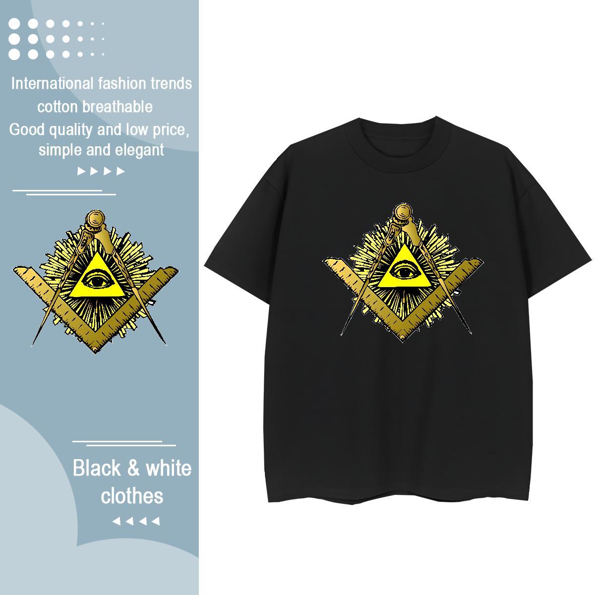 Factory Direct Women T Shirts 230g Cotton Breathable Soft Daily Outfit eye of the devil Unisex Tshirts Loose Oversized L-4XL Top Tees