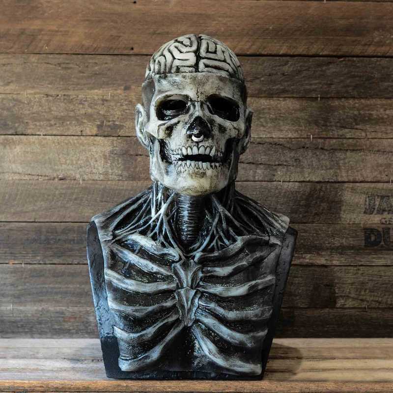 Halloween Latex Skull Mask Horror Skeleton Full Head Helmet Skull Full Face Mask Masque Party Costume Props Halloween Decoration M240906 - view 3