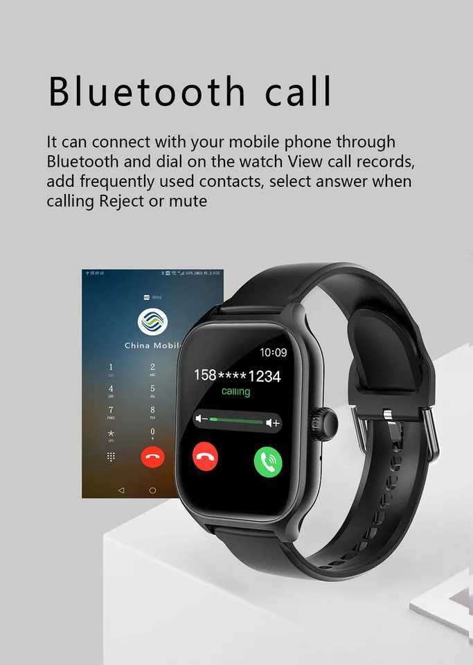 Smart Watch Men Women 1.75 Inch Touch Screen Sport Fitness Watch BT Call Digital Smartwatch Men Wristwatch Gift 2024 New M240907