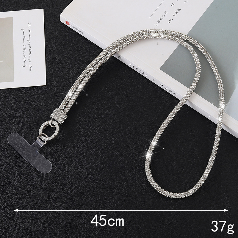 Light new luxury high-end water diamond crossbody luggage, keychain, pendant, mobile phone hanging rope can be carried