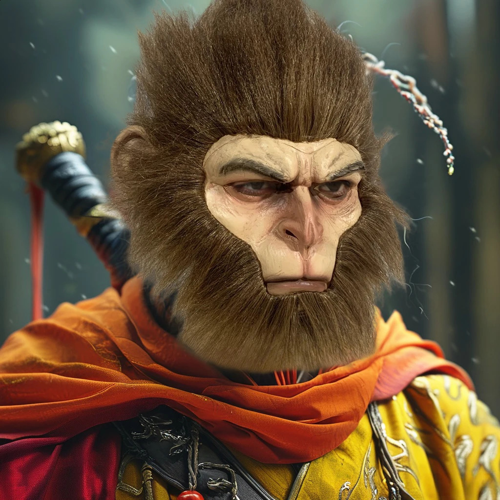 Black Mythical Monkey Mask Sun Wukong Latex Simian Headmask Halloween Party Animal Costume Role Playing Props 240906