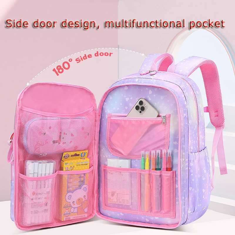 Primary School Backpack Cute Colorful Bags for Girls Princess Waterproof Children Rainbow Series Schoolbags Mochila 240907