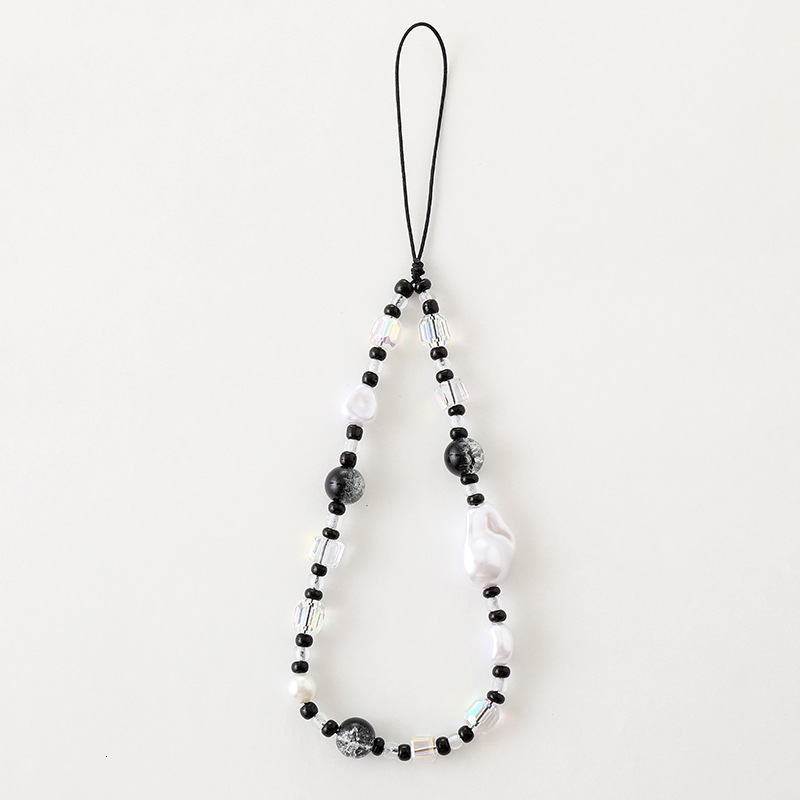 New mixed bead irregular pearl chain hanging pendant mobile phone lanyard