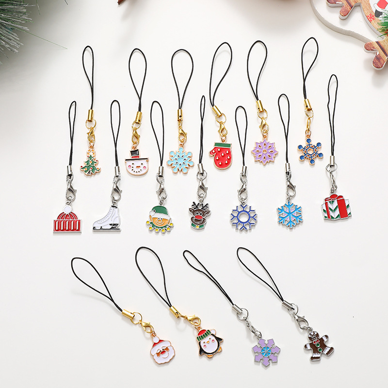 Small Gift Case Hanging Decoration Santa Claus Mini Phone Chain Jewelry Pendant Female