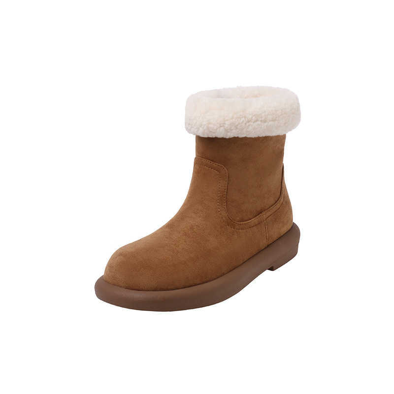 CMM Little Cotton Jacket Autumn and Winter Lamb Wool Warm and Plush Thick Fur Snow Boots for Women Thick Soles and Short Boots