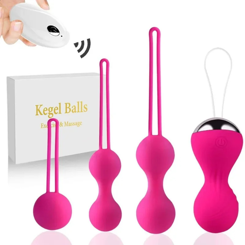 3/4pcs Kegel Vagina Balls Vibrator Silicone Dumbbell Shrink Exercise Vibrating Eggs Sex Toys for Women Massager Wireless Remote 240904