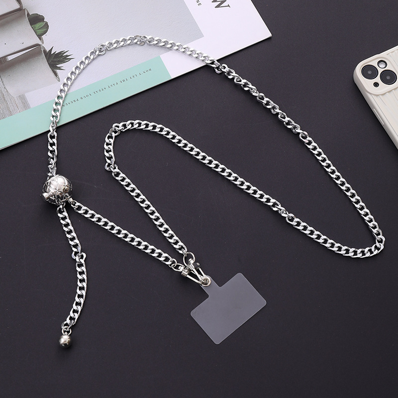 Yilian's new metal chain DIY jewelry with clip accessories, adjustable telescc diagonal cross mobile phone hanging rope