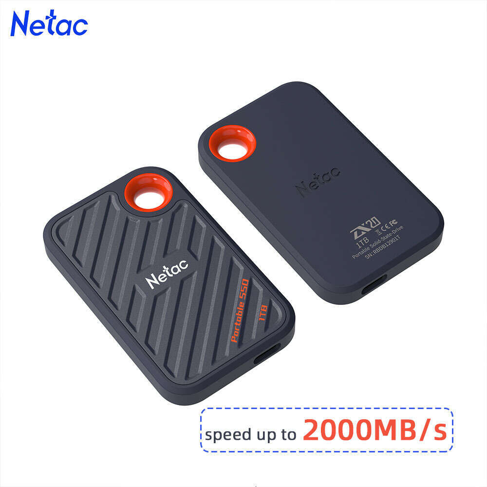 Netac 2000MB/s External Drive 1TB 512GB SSD Portable USB3.2 Gen2x2 Solid State Disk ZX20 for Business laptop desktop