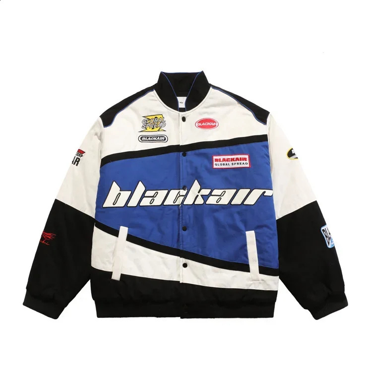 American style printed letter bomber jacket racing suit mens spring and autumn loose couple streetwear Korean fashion 240904