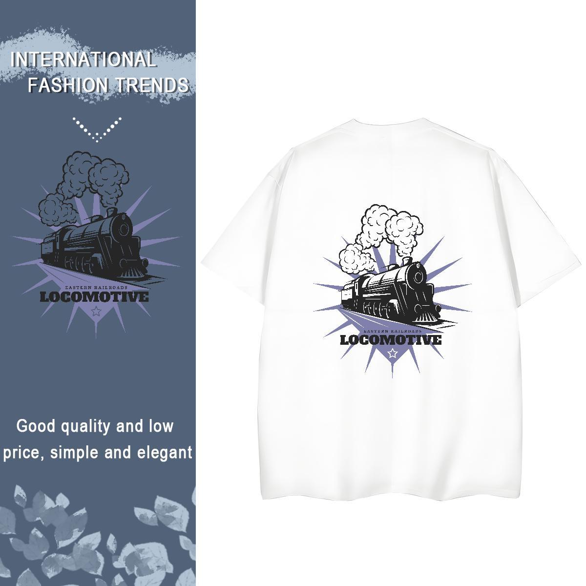 2024 Casual T shirt 230g 100% Cotton Breathable Crew Neck Casual Sport train Tshirt for Man Woman Soft Plus Size Cartoon Tee Shirt