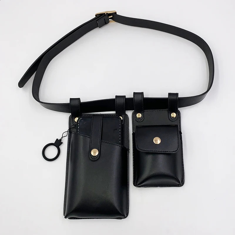 Two Piece Womens Bag Belt Waist Casual Cigarette Case Pocket Female Mobile Phone and Purse 240906