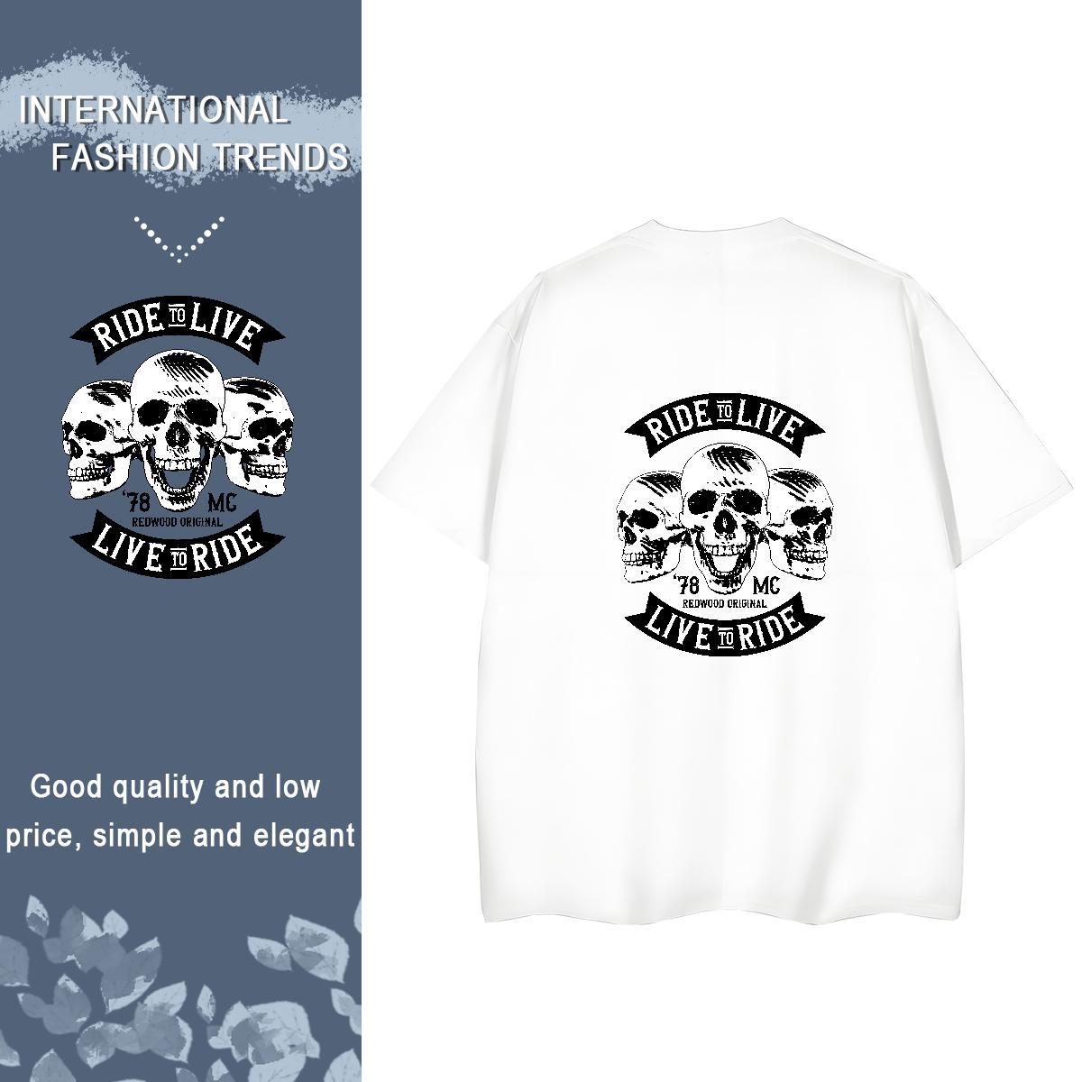 2024 Designer T-Shirts for Women 100% Cotton 230g Short Sleeve O-Neck Beach skull Women Tshirts Popular Skull Top Shirts
