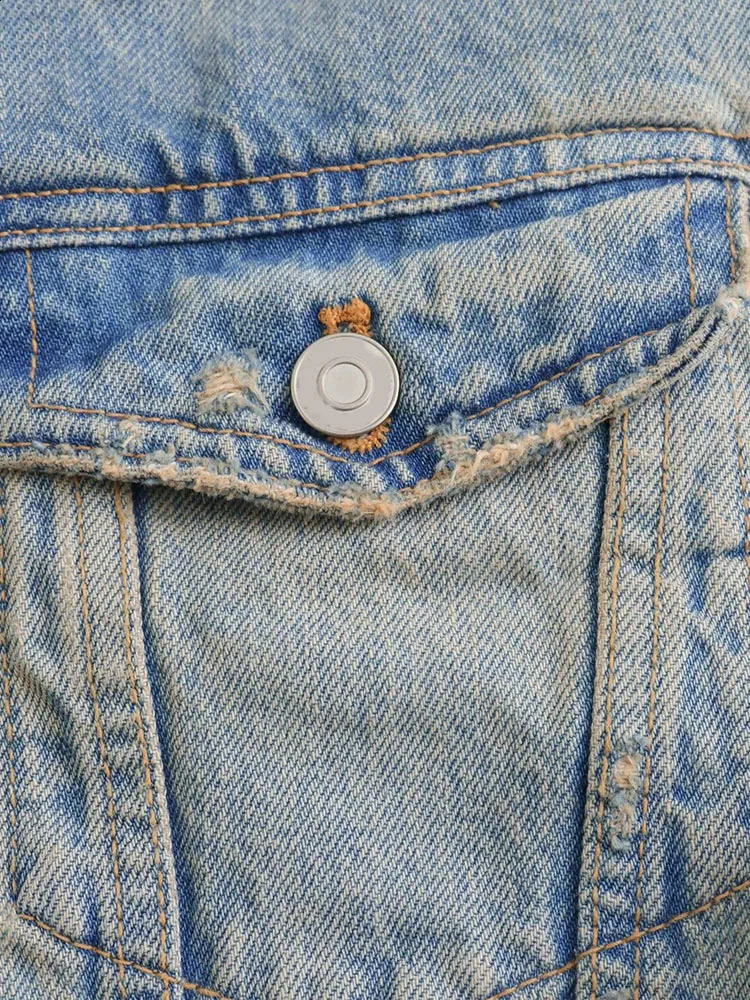 TRAF spring and summer European American style short hooded longsleeved denim jacket casual fashion 240904