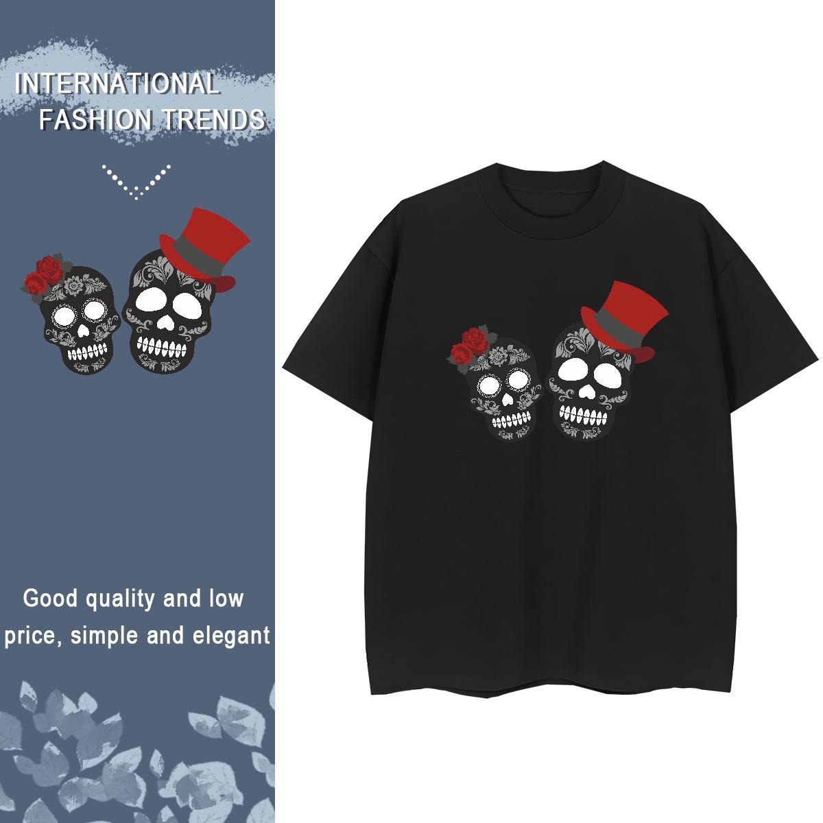 Classic T-Shirts for Women 100% Cotton 230g Short sleeve Soft Street flower Tshirt for Man Woman Comfortable Customized Tshirts
