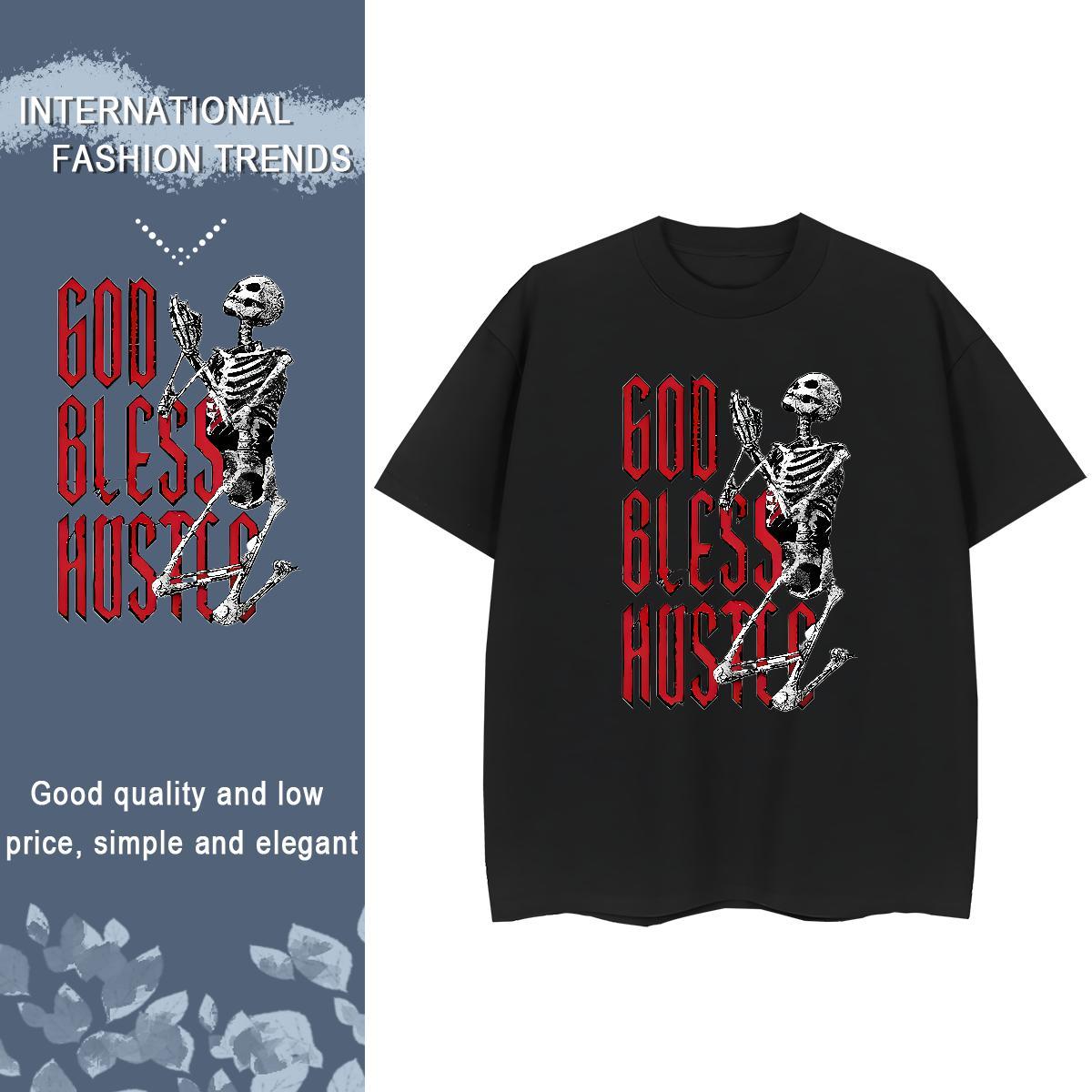 Classic T Shirt For Woman 230g Cotton Breathable Short Sleeve Summer Casual skull Women Tshirts High quality Graphic Top Shirts