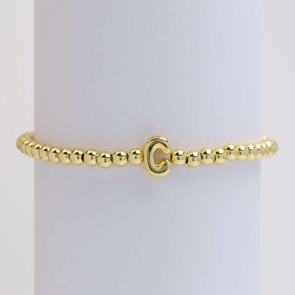 INS HoT Sell designer for men and women jewelry Spring and Summer Smooth Balloon Cute 26 English Small Letter Copper Elastic Thread Bead Bracelet gift
