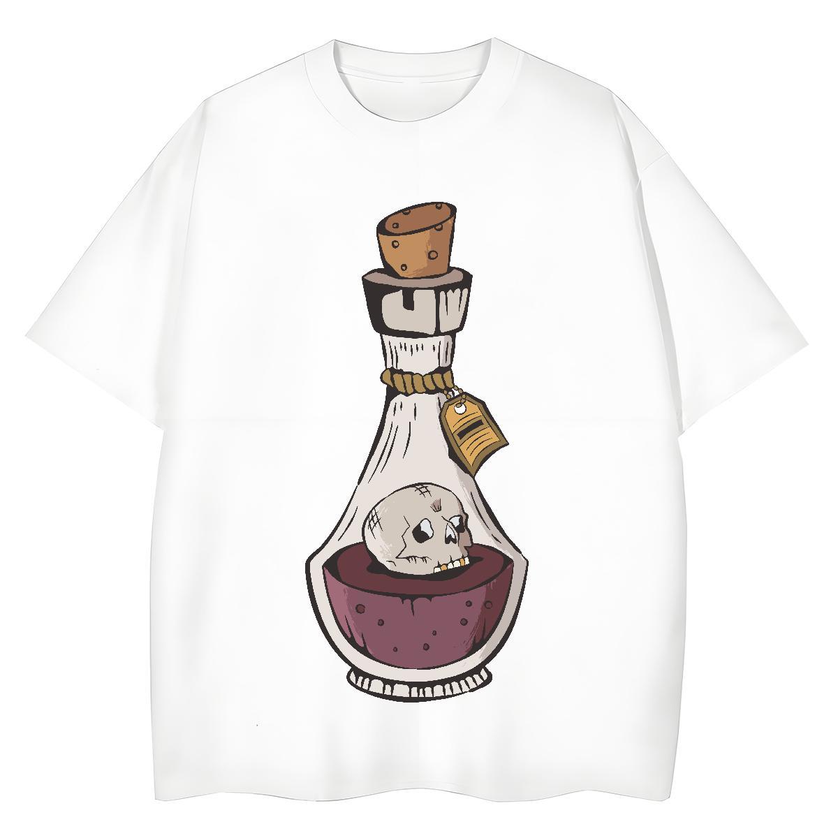 2024 DIY T-Shirts for Women 230g Cotton Comfortable High Street Hip Hop bottle Womens Tshirts Free Shipping DIY Printed Tops