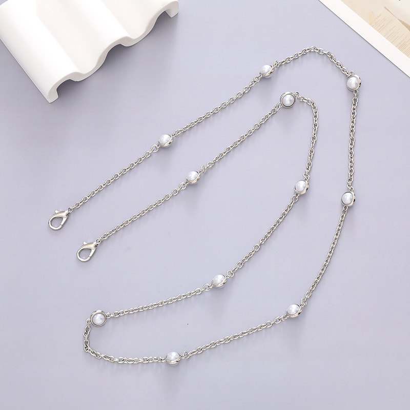 Yilian's new metal pearl crossbody phone case pendant bag chain shoulder strap hanging rope for women