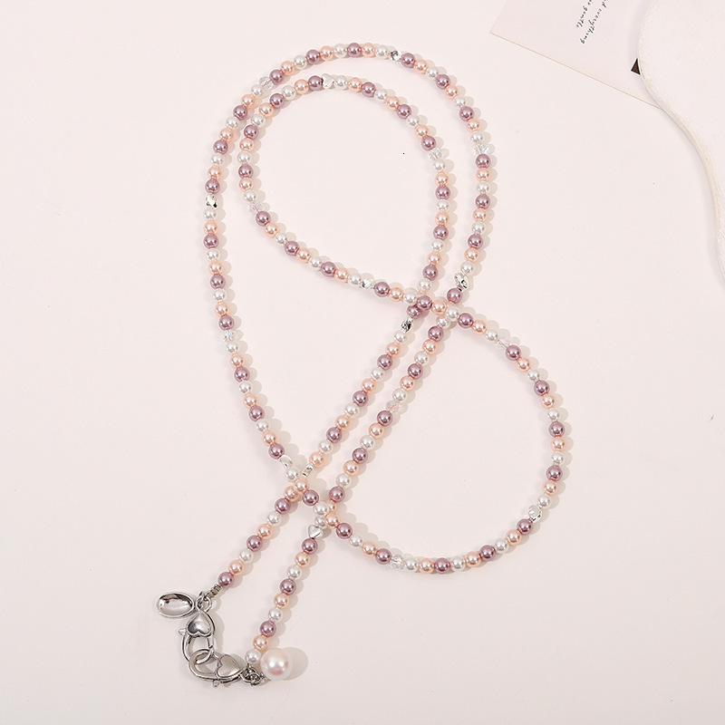 New Baroque pearl mobile phone lanyard, natural stone bead crossbody chain, can carry high-end bags, replacement chain for women