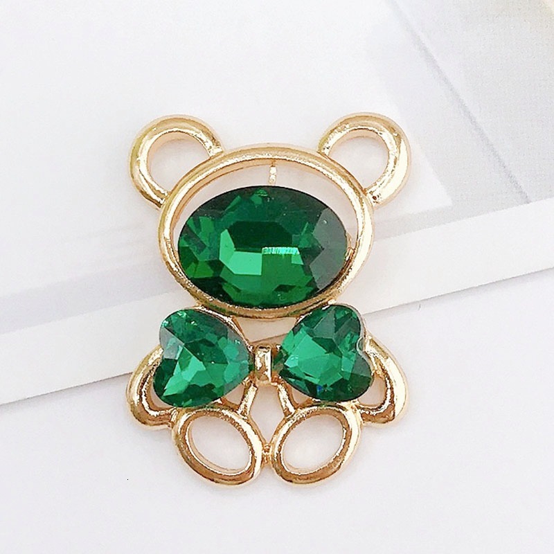 New Small Crystal Gem Bear Zinc Alloy Jewelry Phone Case DIY Accessories Hole Shoes DIY Accessories Women