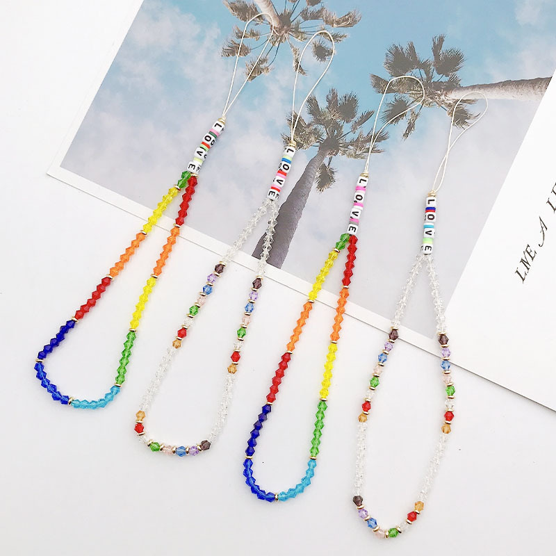 New European and American Colorful Phone Chain Handmade DIY Bead Anti Loss Phone Chain