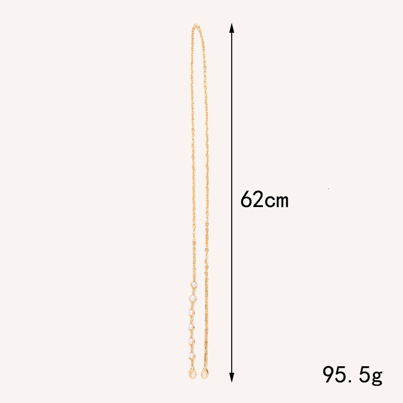 Yilian's new metal pearl crossbody phone case pendant bag chain shoulder strap hanging rope for women