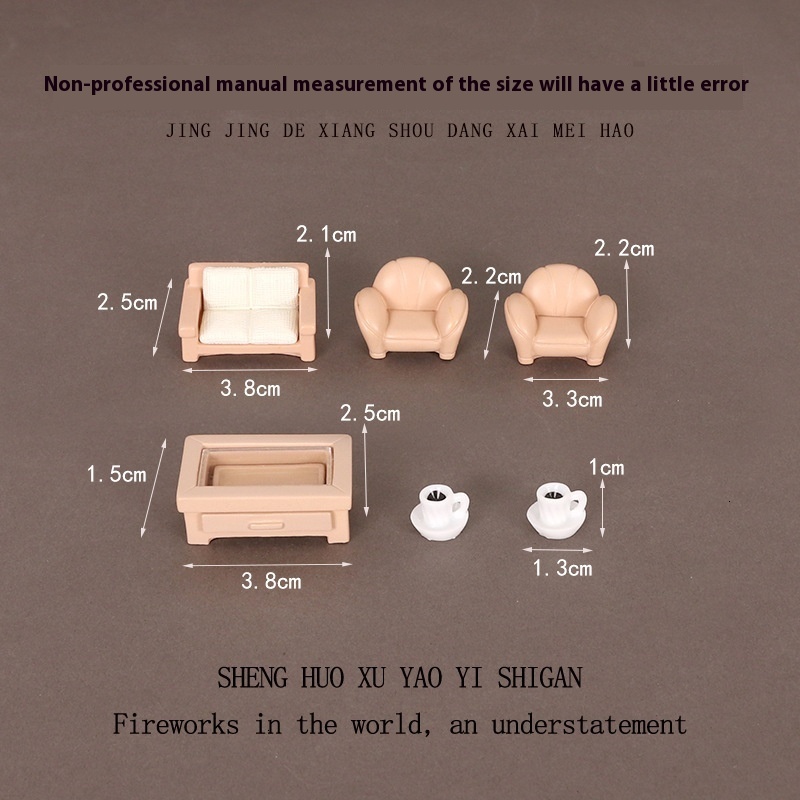 Charming Small Scale Resin Crafted Living Room Suit - Unique Desk Accessory