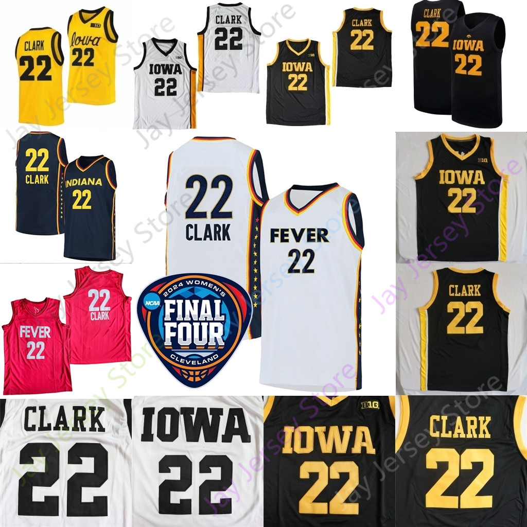 2024 Final Four Jerseys Indiana Caitlin Clark 4 Women College Basketball Iowa Hawkeyes 22 Jersey Red Black Yellow White Navy Men Youth All Stitched