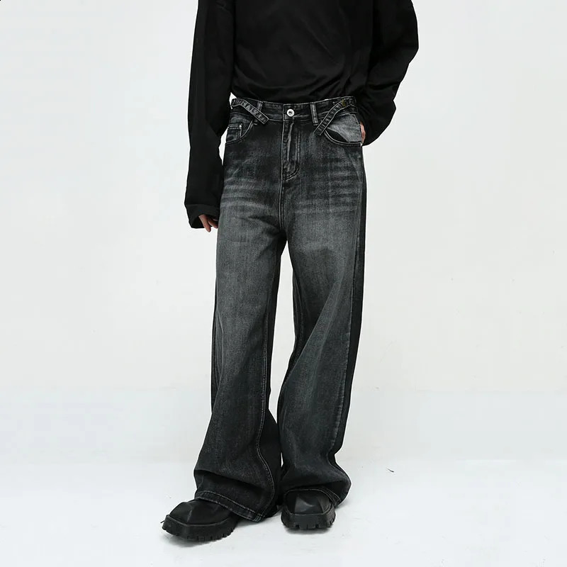 Home>Products>Retro Mens Jeans>Fashionable Jeans> Street Handsome Straight Tube Loose Wide Leg Jeans 240904