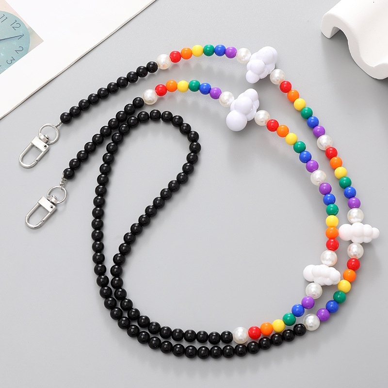 Yilian Jewelry New Beaded Rainbow Cloud Acrylic Crossbody Chain Phone Case Accessories Hanging Rope