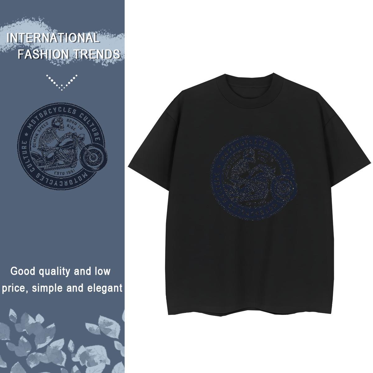Factory Direct T-Shirts for Women 230g Pure Cotton Breathable Beach skull Lady T shirt High quality Anime Print Clothings