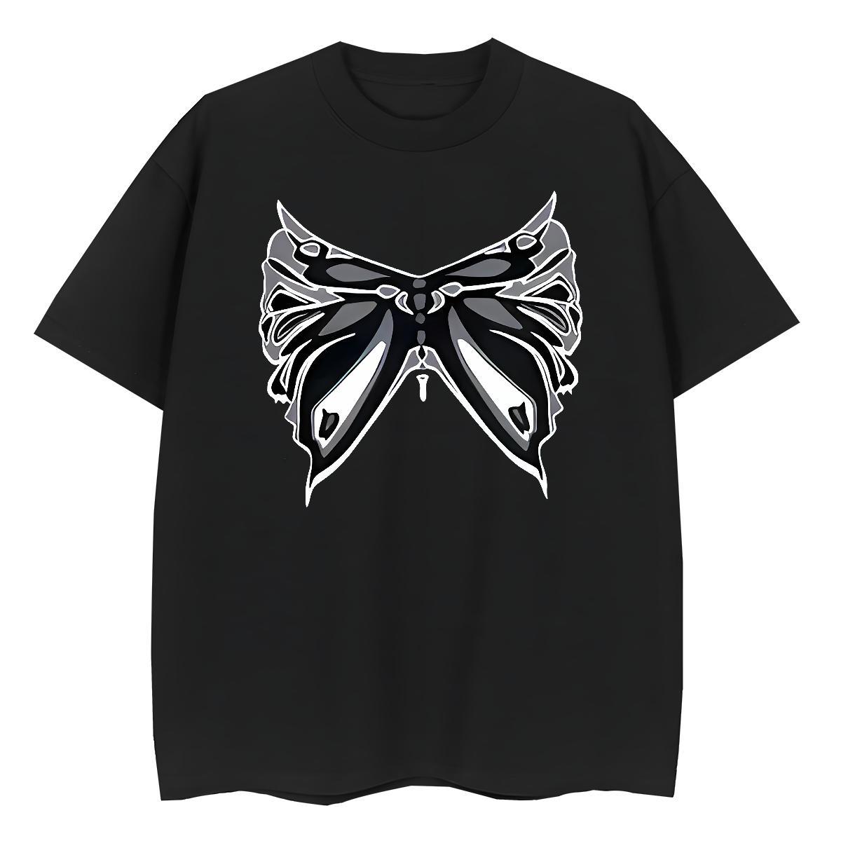 Fashion New T-Shirts 230g 100% Cotton Short Sleeve O-Neck Spring Summer bowknot Lady T shirt Unisex Graphic Tops