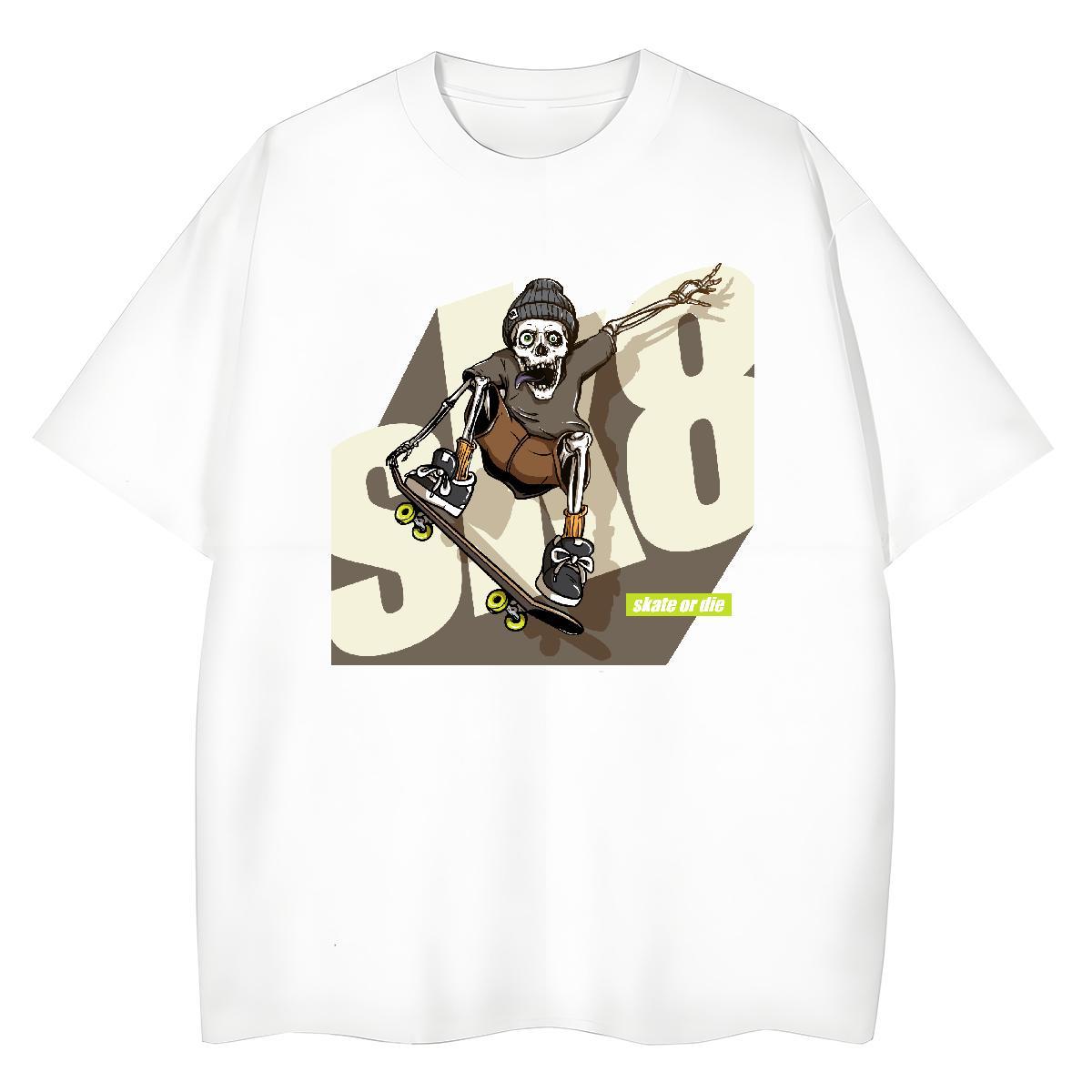 Custom Woman T Shirts 230g Cotton Breathable Short Sleeve Daily Wear skateboarding Tshirt for Man Woman High quality Custom Cartoon Tees Shirts