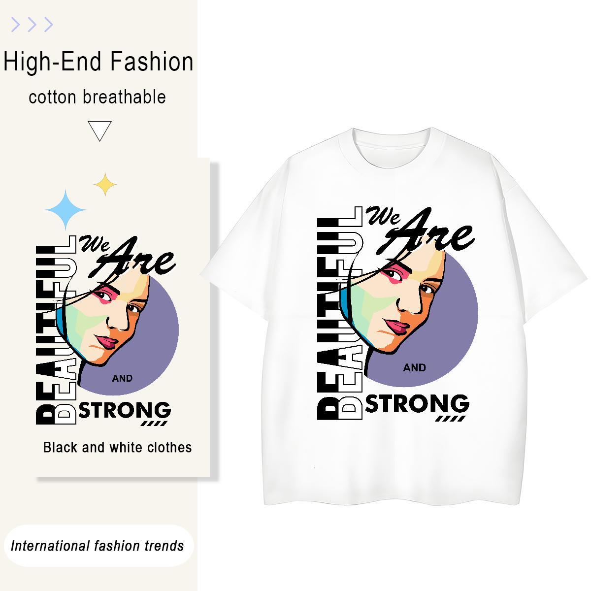 New Woman T Shirts 230g Pure Cotton Short sleeve Soft High Street Hip Hop women Couples T Shirts Brand Floral Print Tops Shirt