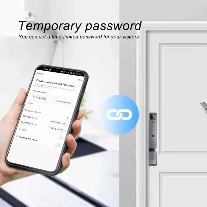 H7 Smart Door Lock 3D Facial Recognition Smart Home Door Lock WiFi Digital Electronic Lock WiFi Camera Rfid Card CL240907