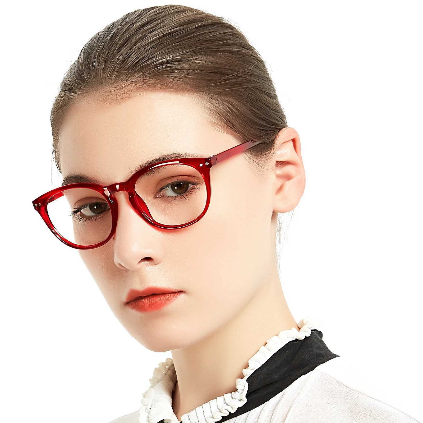 MARE AZZURO Womens Reading Glasses Circular Transparent Over the Horizon Glasses Womens Glasses Refractive Glasses plus 1+2.0+2.50 W240906