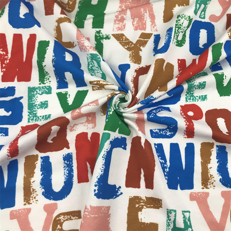 Clothing fabric Cotton elastic flat fabric Terry fabric Knitted fabric Digital printing fabric Manufacturer direct supply