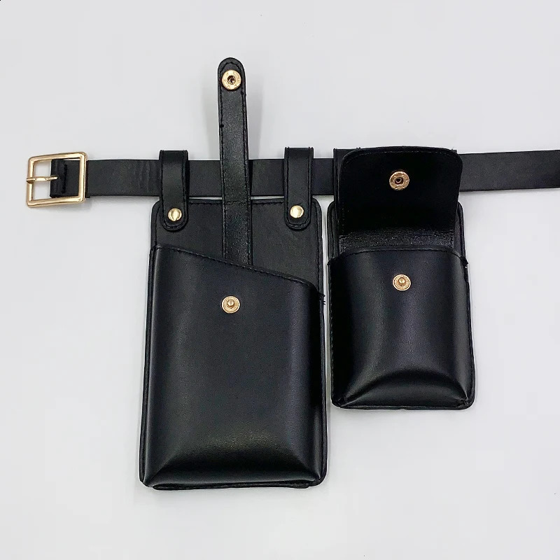Two Piece Womens Bag Belt Waist Casual Cigarette Case Pocket Female Mobile Phone and Purse 240906