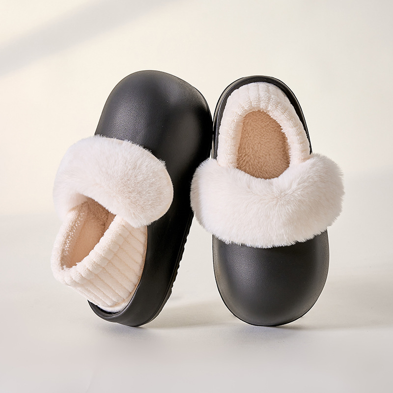 2024 free shipping Slippers winter warm and windproof bread style, solid color, simple, removable, washable, thick bottom, toe cover